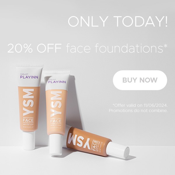 Only today 20% OFF face foundations!